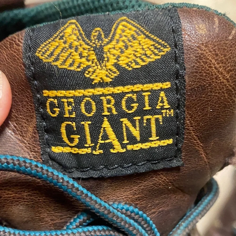 Georgia Boot Youth Size 2M  Dark Brown Leather Lace Up Boots Hiking Gorpcore